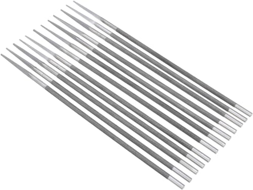 KanDuo Metall-Raspelfeile, Nadelfeilen-Set, 12-teilig, Kettensägenfeile, 5,2 mm, rund, Schärffeilen, Schärfer, 3/8 Zoll Sägekette, Holzbearbeitungsfeilen, Handwerkzeuge, robuste Feile