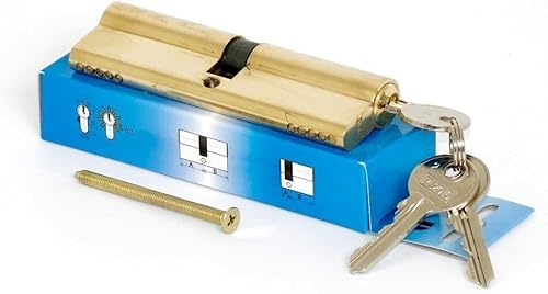 pokm toolsmarket - Zylinderschloss 35/65 mm, mit 25 Schlüssel, Türschloss aus Messing, Profilzylinder EU- Produktion, von 3 bis 50 Schlüssel zur Auswahl, Schloss für Haustür