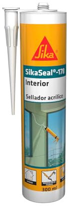 SIKA - Sellador acrílico - SikaSeal 178 Interior - Blanco - Para tapar grietas en paredes interiores - Fácil de aplicar - 300ml