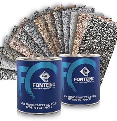 Fonteino Steinteppich Außen Komplettset – 25 kg Marmorkies Bianco Carrara 1-4mm + 1,5 kg UV-geschütztes Bindemittel – Ideal für langlebige Außenflächen, 2 m² Abdeckung