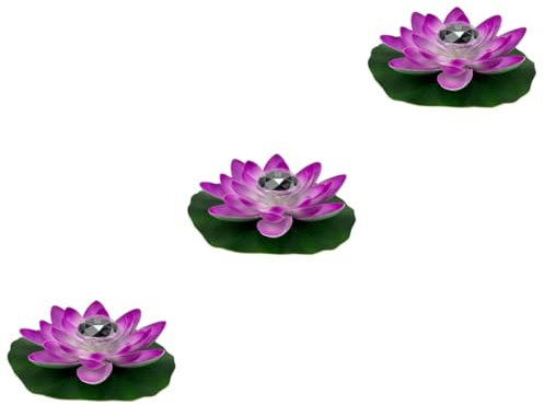 POPETPOP 3 Pièces Lotus Solaire Flottant Lotus Lumières Lotus Lumières Pour Lotus Lumières Solaires