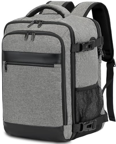 KLOSTAIN Zaino Ryanair 40x20x25 Borsa da Cabina 20L Grigio, 14 Pollici Zaino Porta PC Dayback per Uomo e Donna da Lavoro Viaggio e Trekking Scuola
