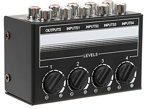 Mixer Stereo, Mini Segnale Audio Passivo Hub a 4 Canali Attrezzatura Per Effetti di Canto Accessori Per Strumenti Musicali Per Piccoli Club O Bar