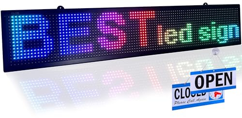 LED scrolling sign WiFi full color 40x8, programmable display, perfect tool for advertising