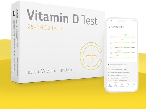 Vitamin D Test Kit von CERASCREEN - Spiegel messen und Bedarf erkennen mit dem Testkit für zu Hause | Zertifiziertes Labor | Konkrete Handlungsempfehlungen und Gesundheitsinformationen