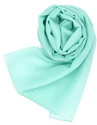 MAPIMANIA - Stola Elegante Donna Color Acqua Marina per Cerimonia e Matrimonio Made in Italy, Scialle coprispalle estivo Chiffon 200x80, Sciarpa Copri spalle per abito