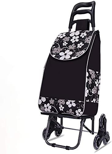 Trolley Folding Shopping Cart with Swivel Wheels Lightweight Utility Cart for Stair Climbing Removable Waterproof Canvas Bag Rolling Cart
