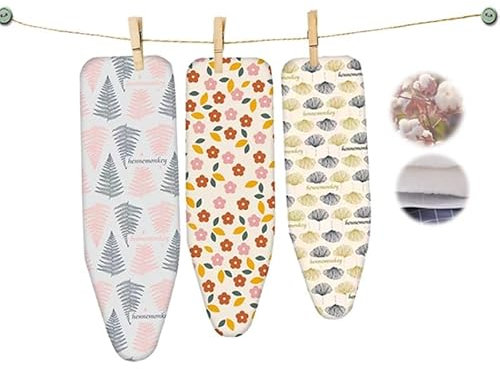 GFYHTN Planchar Manta - Adecuada para Tabla DE Planchar De hasta 100x34 Cm -Resistente Al Calor Colchado -100% ALGODÓN - Estampado Almohadilla De Planchado(Flower)