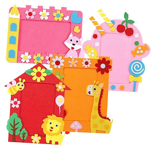 RORPOIR 4stücke Cartoon Photo Frame Non-woven Stoff Bastelset Für Mädchen Als Dekorativer Bilderrahmen Für Zuhause Für Besondere Anlässe