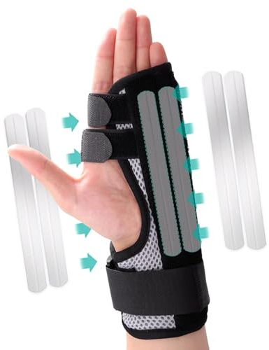 Schiene Finger, Multifinger-Stützschiene zur Ruhigstellung des Mittel,Zeige,Ring und kleinen Fingers, lindert Schmerzen in der rechten und linken Hand, bei Fingerfrakturen,Verstauchungen,Arthritis(M)