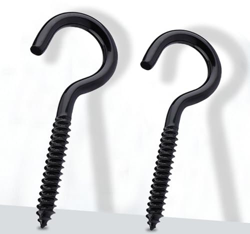 GZYYANG - Gancho de rosca de acero al carbono, M5 x 80 mm, gancho de pared para atornillar, M5,7 x 100 mm, tornillos inox, para hamacas, toldos, cables fijos, sillas mecedoras