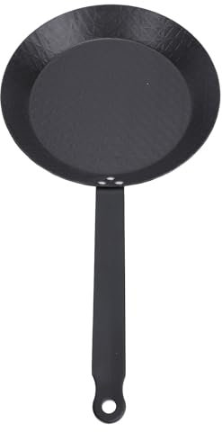 Fdit Sartén Antiadherente de Acero Al Carbono, Tecnología Avanzada sin Humo, para Filete, Huevo, Pescado, Verduras, Agarre Cómodo para Uso en Interiores y Exteriores (Los 24cm)