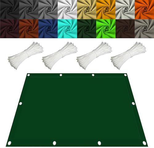 Shade Sails Waterproof Square 2.5 x 3.8 m Pu Coating UV Block Durable Canopy Outdoor with Fixing Kit Customizable for Balcony Carports Kennel, Dark Green