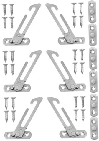 Stainless Steel Casement Window Catch 6pcs Silver Safety Lock