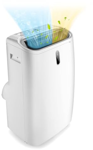 RELAX4LIFE 6 in 1 Climatizzatore 14000 BTU Caldo Freddo Portatile con Deumidificatore, Ventilatore con 3 Velocità, Modalità Notturna, Wi-Fi: App Control e Telecomondo, R290, GMCC