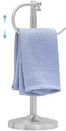 Toalleros de pie para baño, Soporte para Toallas de Mano, Barra de Toalla Ajustable de Acero Inoxidable de 16.5 a 26 Pulgadas, Soporte para Toallas de Mano para baño, Cocina, encimeras de tocador