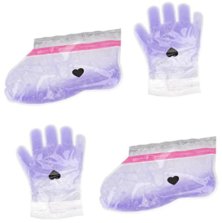 Paraffinwachs Abdeckungsset 2 Paar für Hände und Füße, Violett | Hand und Fußwachsfolie, Lavendel, Vlies und PE Beutel, Komfortabel, für Pflegebehandlung
