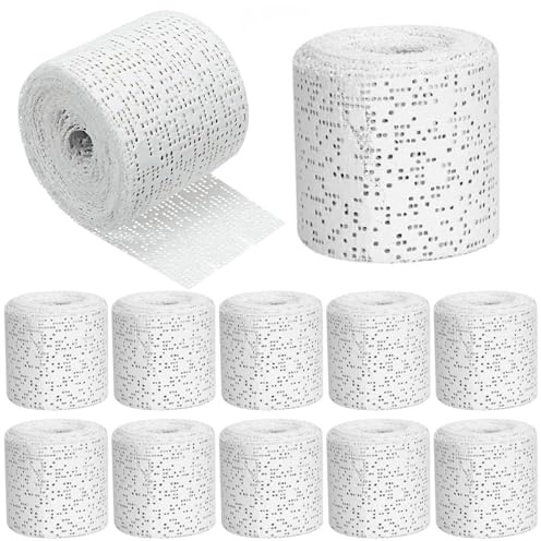 VAIGU:OA Gibsbindenden for Crafts, 12 Rolls 5 cm x 270 cm, Plaster Bandage, Plaster Cast Set, Plaster Bandage Roll, Quick Drying for Medicine or Model Making, Baby Belly Model Making Art