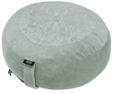 MYDAYS OUTDOOR Meditation Cushion,Comfortable Floor Pillow, Memory Foam Fill in Meditation Pillow with Velvet Cover,Floor Cushion Seating for Adults,Premium Yoga Bolster (Grey)
