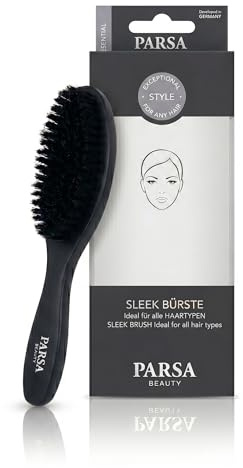 PARSA Beauty Sleek Bürste aus Birkenholz und Naturborsten | Haarbürste für Sleek-Look, Glanz & Styling von Babyhaaren, Mischborsten aus Natur &, Für Glänzendes, Gesund Aussehendes