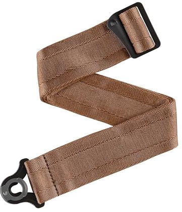 D'Addario Auto Lock Guitar Strap - Acoustic & Electric Accessories - Easy to Use Locking Straps - Uses Existing Buttons - Woven Polypro - Umber Brown