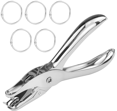 1 perforatrice a foro rotondo da 3 mm, pinza perforatrice in metallo, pinzetta di precisione, per fai da te, carta, foto, biglietti di auguri, biglietti