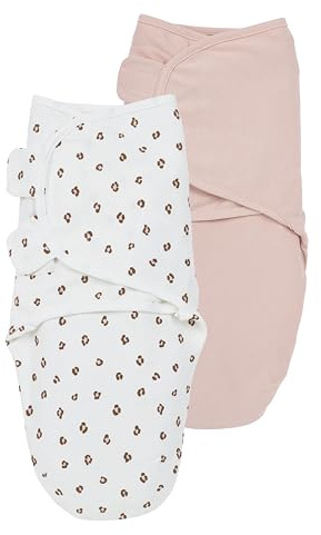 MEYCO Baby Pucksack - 2er Pack - 0-3 Monate - Pucktuch Swaddle für Neugeborene - 100% Baumwolle - Oeko Tex Zertifiziert - weicher Schlafkomfort - feuchtigkeitsabsorbierend - Mini Panther - Zartrosa