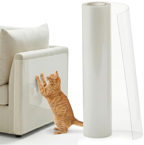 Protezione Divano Graffi Gatto – Pellicola Autoadesiva Trasparente 300cm x 20cm Antigraffio per Mobili, Porte e Pareti – Copridivano Protettivo per Gatti, Cani e Arredi Domestici