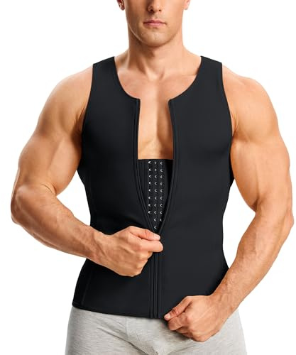 Nebility Mens Shapewear Fajas para Hombres Compression Shirt Men Body Shaper Tank Top Compression Undershirt Vest Sleeveless, Black - M