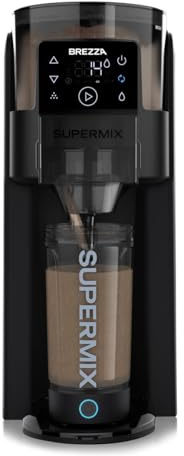 BREZZA Supermix Automatic Protein Shake Maker – Electric Powder Dispenser & Mixing Cup System | 24 oz BPA-Free Tritan | Clump-Free Shakes in 25 Seconds