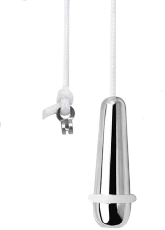 NewZC 1PCS Bathroom Light Pull Cord with 150cm Adjustable White Nylon Cord | Light Switch End Weight Handle Connectors Chrome Heavy Blind Pull Handle for Ceiling Fan Light Switch Curtains Toilet Silver
