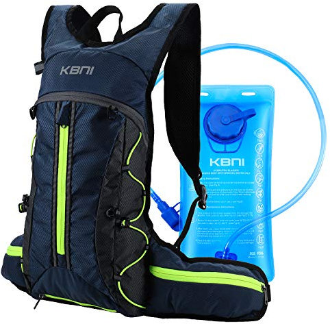 KBNI Trinkrucksack mit 2L Wasserblase Tragbarer Wasserrucksack Leichter Trinkrucksack Reservoir mit LED Sicherheitslicht für Outdoor Wandern Joggen Radfahren Camping