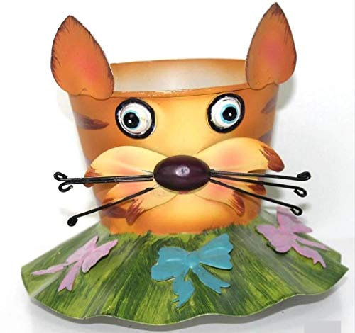 Decohouse - MACETERO Original Gato - Soporte Flores Plantas Divertido - 20x17cm - Regalo Original y Barato