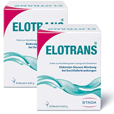 Elotrans L?sung - 2 x Trinkpulver zur Elektrolyt- und Fl?ssigkeitszufuhr bei Salz- und Wasserverlusten des K?rpers, verursacht durch Durchfallerkrankungen - 2 x 20 Beutel