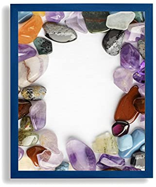 arte-tuo Bilderrahmen Opal N | 41x51 cm | Blau Dunkel gewischt | klares Kunstglas | Poster Puzzle Diamond Painting Drucke