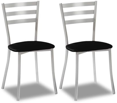 ASTIMESA SCRRNE Dos sillas de Cocina, Metal, Negro, Altura de Asiento 45 cms