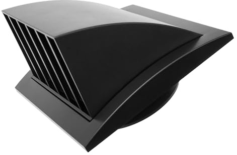 Vent Systems Anthracite 100 mm / 4 inch Exhaust Vent Cover - Louvered Dryer Cover - Vent Hood Cap - One-Directional Plastic Air Supply Grille - Non Return valve - Outlet Cowl Air Vent Grille