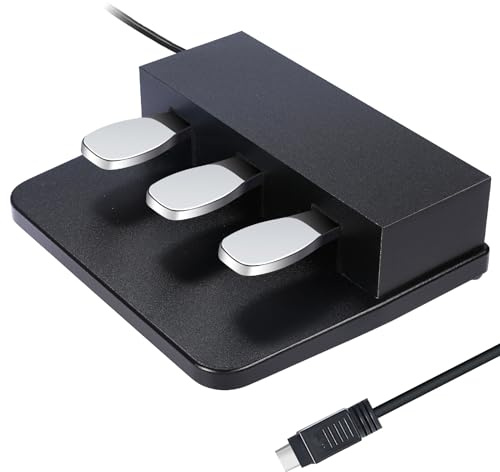 ATNEDCVH 3-pedal för digitalt tangentbord piano, 3 pedalenhet kompatibel med Yamaha DGX640, DGX650, DGX660, KBP500, KBP1000, KBP2000, KBP3000 elektriskt piano