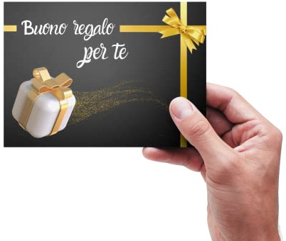 B3AL 50 Buoni Regalo da Compilare – Voucher Universali in Cartoncino Plastificato – Idea Regalo per Negozi, Eventi, Attività Commerciali – Formato 15x10,5 cm – Gift Card Eleganti