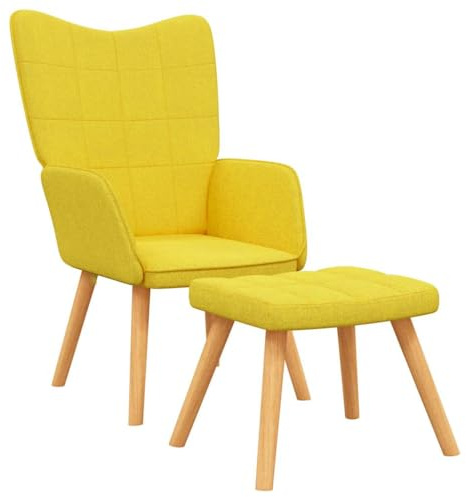 vidaXL Relaxsessel mit Hocker Senfgelb Stoff