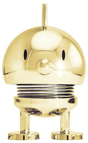 Hoptimist Bumble, Bobble Figure Decoration, Scandinavian, Decorative Living Room, Desk Decoration, Office Gadgets, Great Small Gifts, 4.5 x 5.8 x 7.6 cm, Small, Gold