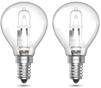Luxvista E14 Halogenlampen 28W Warmweiß 2700K, Halogen Leuchtmittel E14 28W Dimmbar Edison Schraube G45, Glühbirne 28 Watt Halogen für Tischleuchte Kronleuchter - 2 Stück
