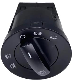 NEPHEW Scheinwerferschalter Kompatibel Mit VW Für Beetle Für Sharan Für Polo 2002–2008 2009 Scheinwerferschalter-Knopfversteller Nebelscheinwerfer-Steuerschalter 6Q0941531C Autozubehör