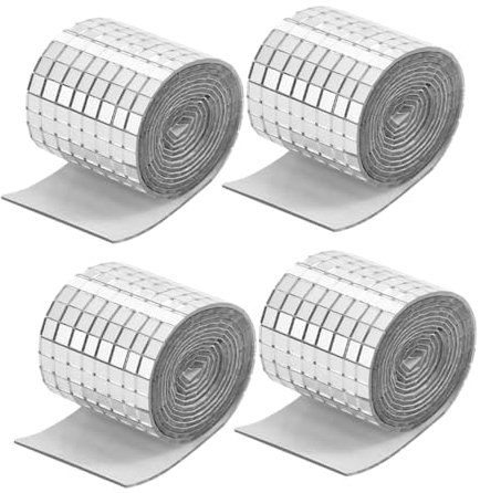 STOBOK 4 Stück Mosaikfliesen Mosaiksteine selbstklebende Spiegelfliesen Schmuck Bilderrahmenfliesen Mosaikzubehör für Bastelprojekte Patch schmücken Spiegel Aufkleber Marmor Acryl