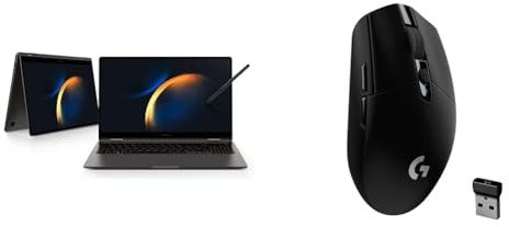 Samsung Galaxy Book3 360 Wi-Fi Laptop, 15.6 Inch, 13th gen Intel Core i5 Processor & Logitech G305 LIGHTSPEED Wireless Gaming Mouse, HERO 12K Sensor, 12,000 DPI, Lightweight