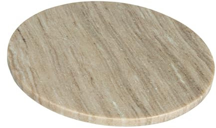 Creative Co-op Elegante tabla de queso redonda de mármol, color beige