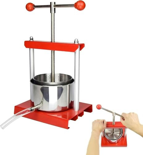 LYJYUJIE Tomatenpresse, Edelstahl-Manueller Saft-Separator, Manuelle Weinpresse Mit Verlängerungsrohr Für Honig, Saft, Trauben, Pfefferöl (3/6l)~/