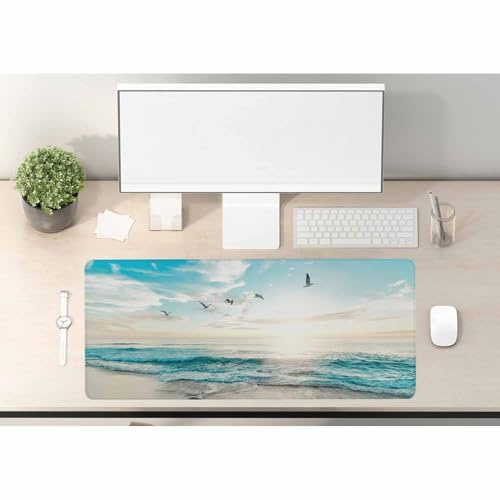 Woutay Mousepad,Seagull Beach,Gaming Mouse Pad,Cool Desk Pad for Keyboard and Mouse