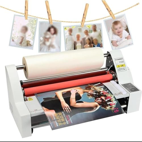 GJBMXSM Laminiergerät, Heiß-/Kalt-Rollenlaminator, Vierwalzen-Laminiermaschine Für EIN-/Doppelseitiges A3/A2-Papier, Heiß- Und Kaltlaminieren Für Dokumente, Fotos,V480