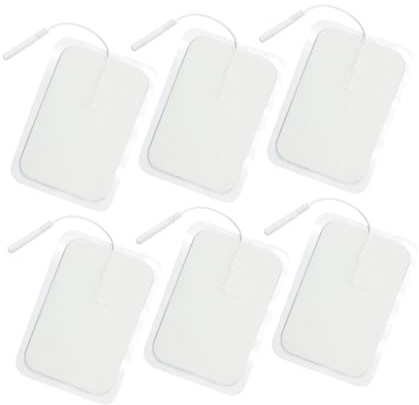 Elektrodenpads für Massagegerät Weiß aus Vlies und Silikon | 10 Stück-pack, Gleichmäßige Stromverteilung mit Wärmeöffnungen, Weniger Reizung und Angenehme Stimulation